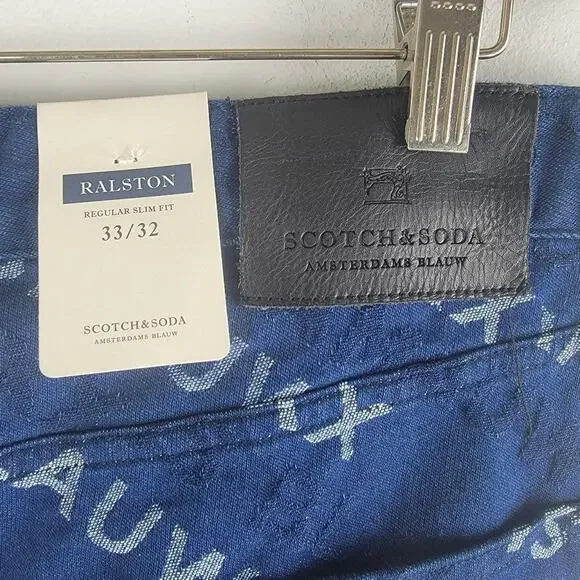 NEW Scotch & Soda Amsterdams Blauw Slim Jeans Blue Size 33